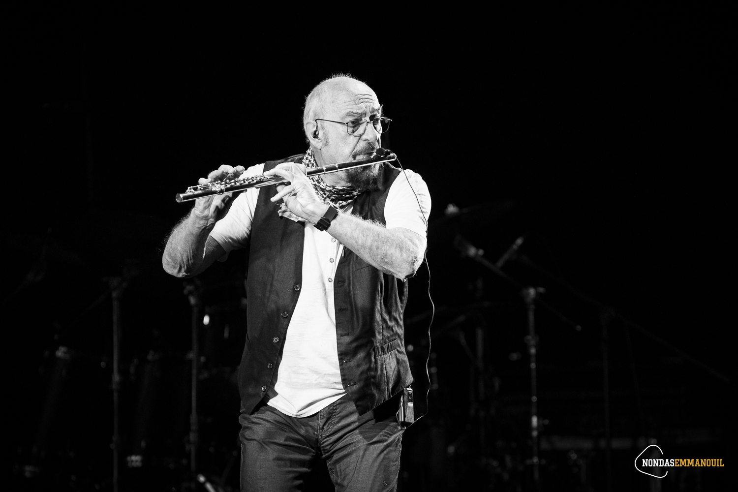 Ian Anderson of Jethro Tull performing live at Melina Mercouri Open Air Theatre